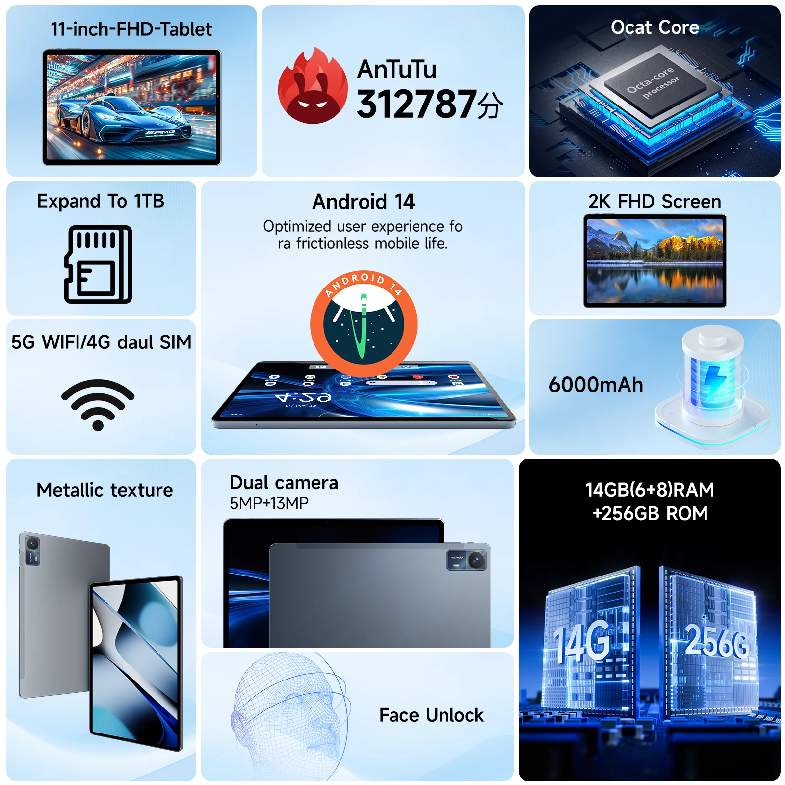 [World Premiere] 2025 New SUXI A9 XPro Slim 4G Tablet | Unisoc T616 High-Speed ​​Processor | 1920x1280 HD Screen | Four Speakers