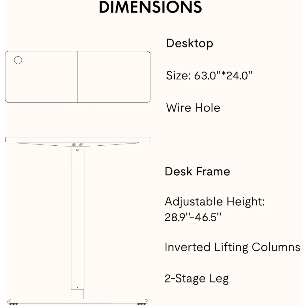 Regulowane pod wysokość biurko stojące 160x61 cm do domowego biura, ergonomiczna stacja pracy do pracy siedząco-stojącej
