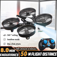 H36 Mini Rc Dron 6-Axis One-Button Return Anti-collision Helicopter 360° Flip Headless Mode Quadcopter Kids Toys LED Light Drone