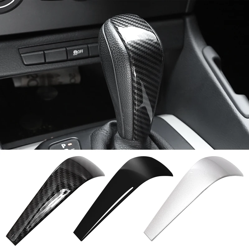 ABS Carbon Fiber Car Handbrake Sticker Gear Shift Knob Cover Shell For BMW 3 Series E91 E90 E92 E93 2006-2012 Tuning Accessories