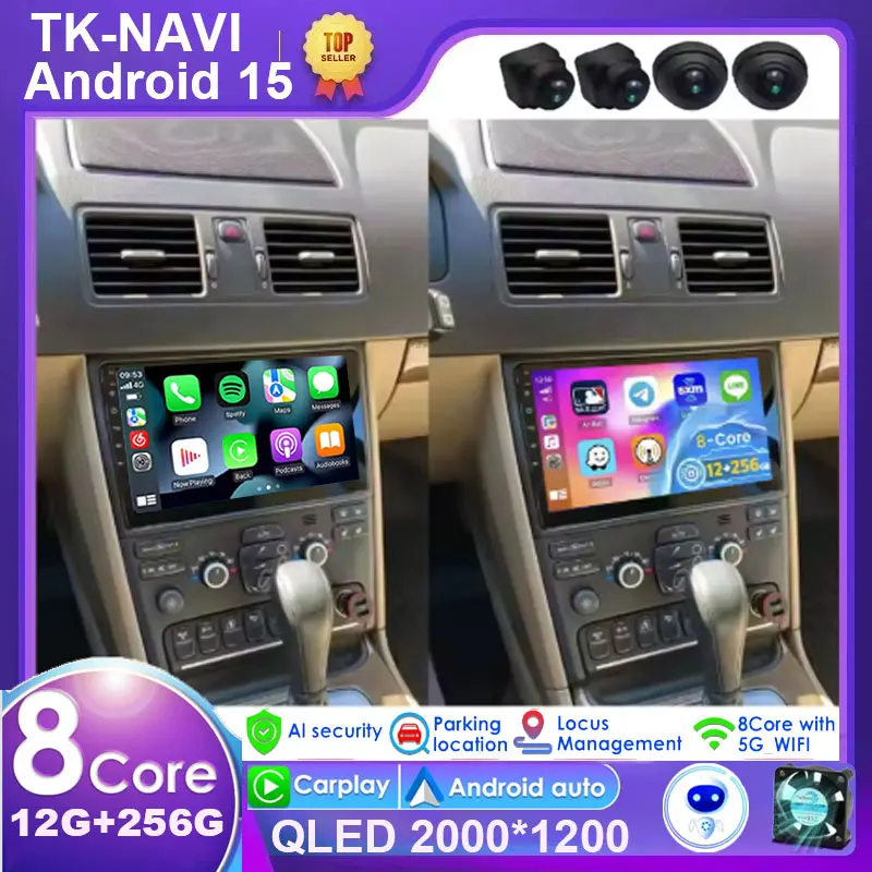Car Radio Android 16 For Volvo XC90 2004 2005-2014 Multimedia Video Player Navigation Stereo GPS carplay WiFi 5G