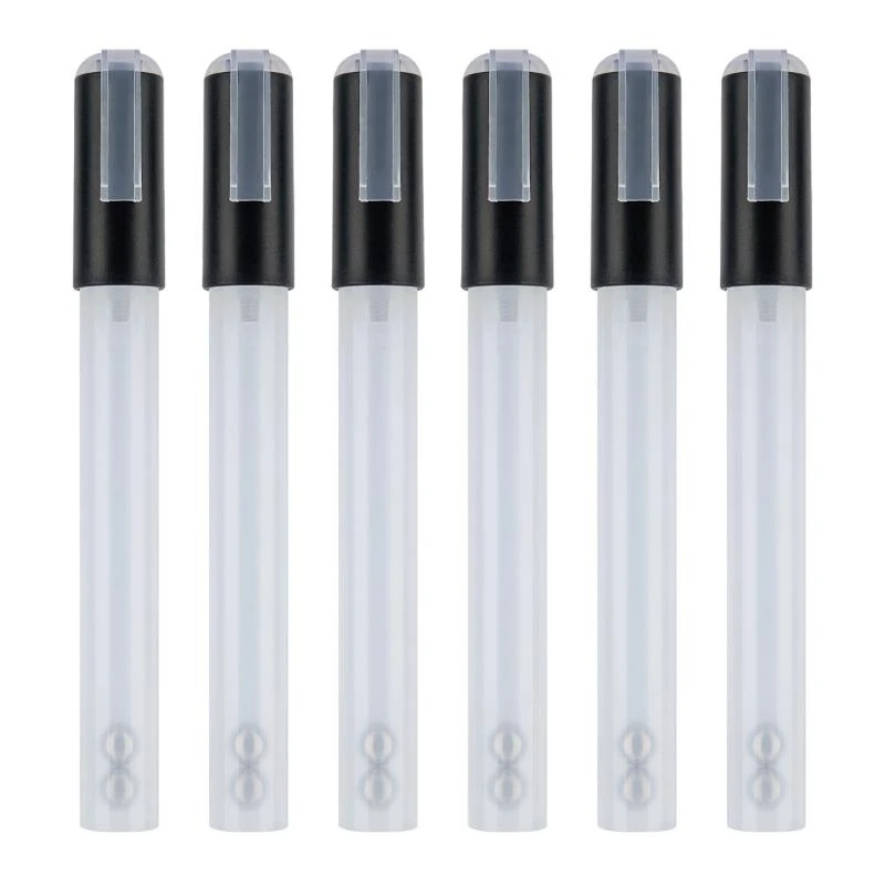  6 Pcs Empty Refill Paint Markers Refillable Acrylic Paint Pens for Rock Painting