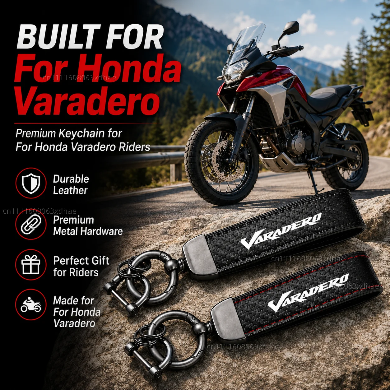 High-Grade Leather Motorcycle Keychain Holder Keyring Accessories For Honda Varadero XL1000 XL 1000 125 V XL1000V XL125V XL125