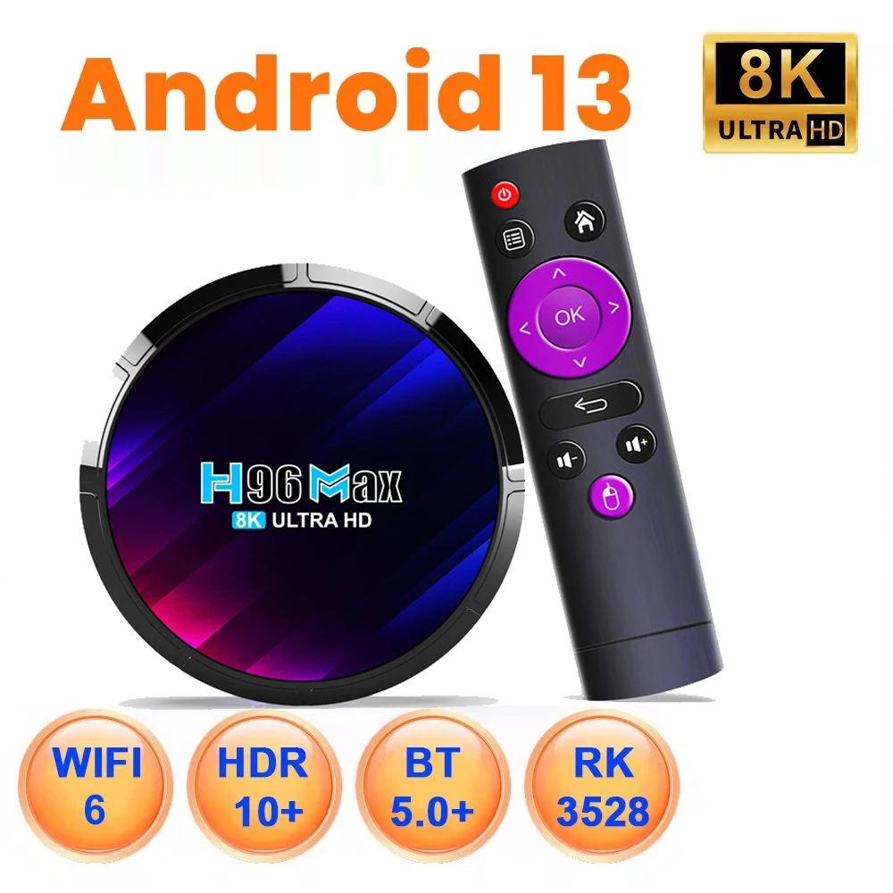 

Android 13 Wifi6 TV Box HDR10+ Support 8K Video 128G 64G 32G Smart TV Stick BT5.0+ RK3528 4K 3D Set Top Box for Home