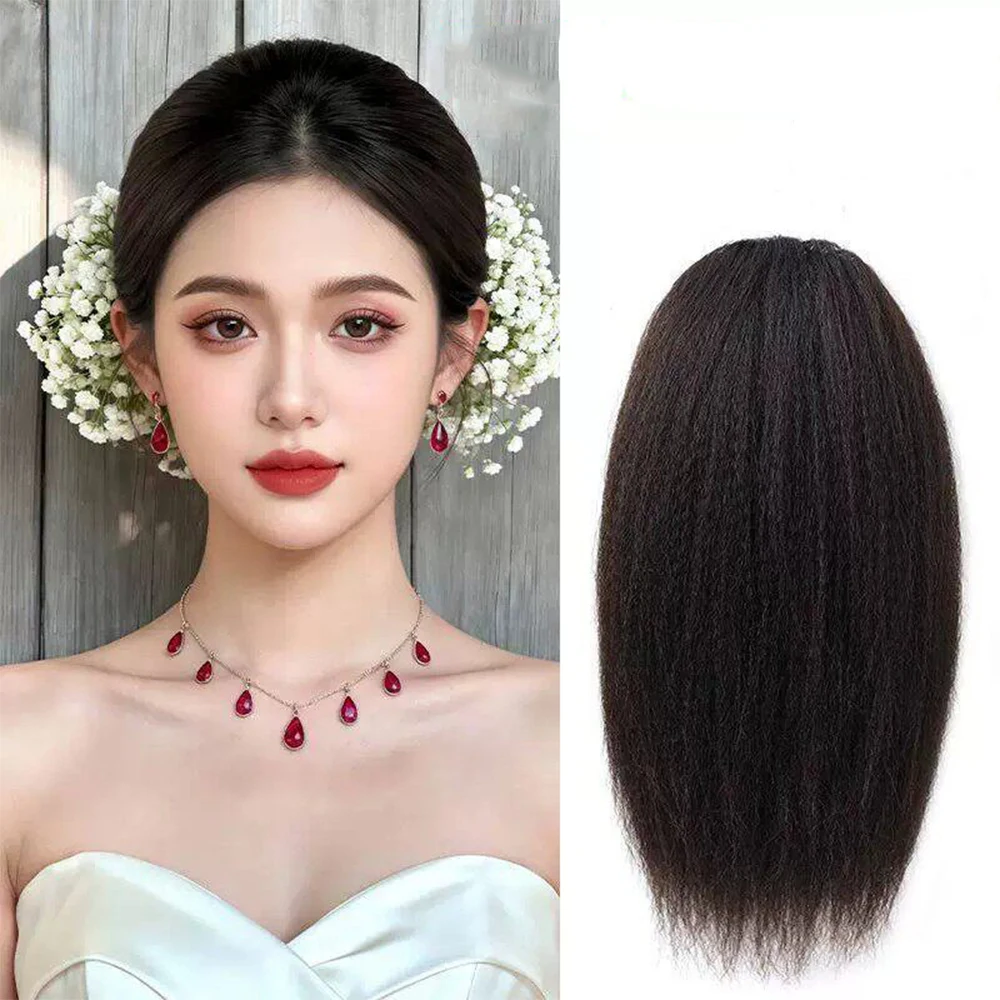 Synthetischer Western-Style Haartopper für Frauen Volumen-Boost Flauschiges Unsichtbares Haarteil Braut Hochzeit Haarverlängerung