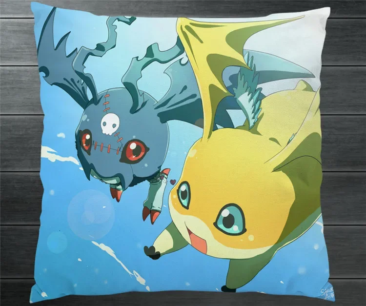 Digimon Adventure Patamon Pico Devimon Couple  40x40cm Pillowcase Pillow Case Cover Cosplay Gift BED/SOFA/CAR Decor P8