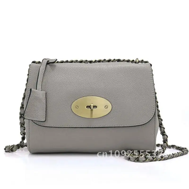 Large Size New Luxury Famous Brand Design Chain Shoulder Bag 100% Genuine Leather Chain Women Handbag Solid Flap Crossbody Bags