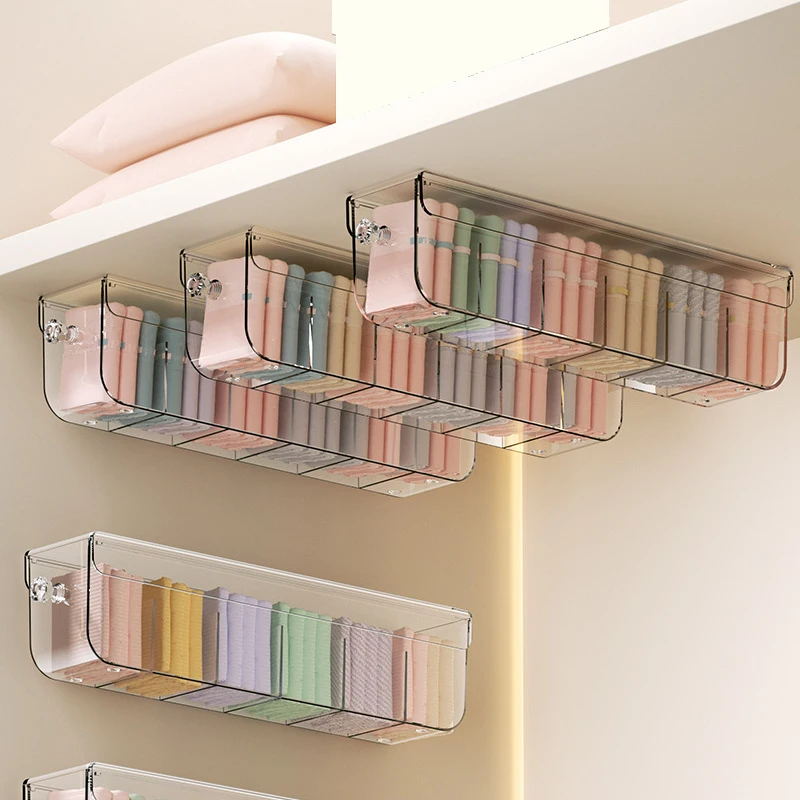Underwear Storage Box Wall-Mounted Socks Storage Box Wardrobe Intimate Clothing Underwear Underpants Organizer Dormitory Closet