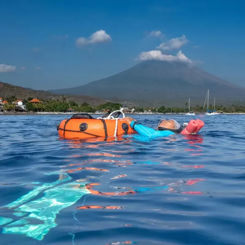 Commercial Customized Round PVC Inflatable Life Buoy Professional Freediving Buoy for Underwater Sports Spearfishing