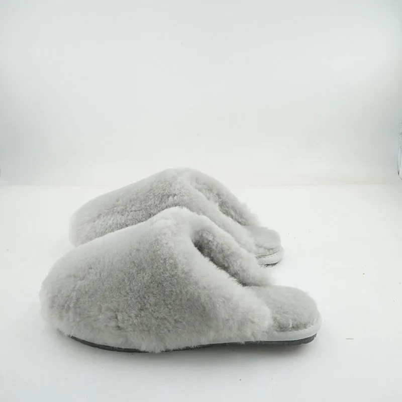 100% Real Wool Natural Fur Home Slippers Indoor Winter Slippers Fur Slippers Lady Home Shoes Women Casual Keep Warm House Shoes view 3