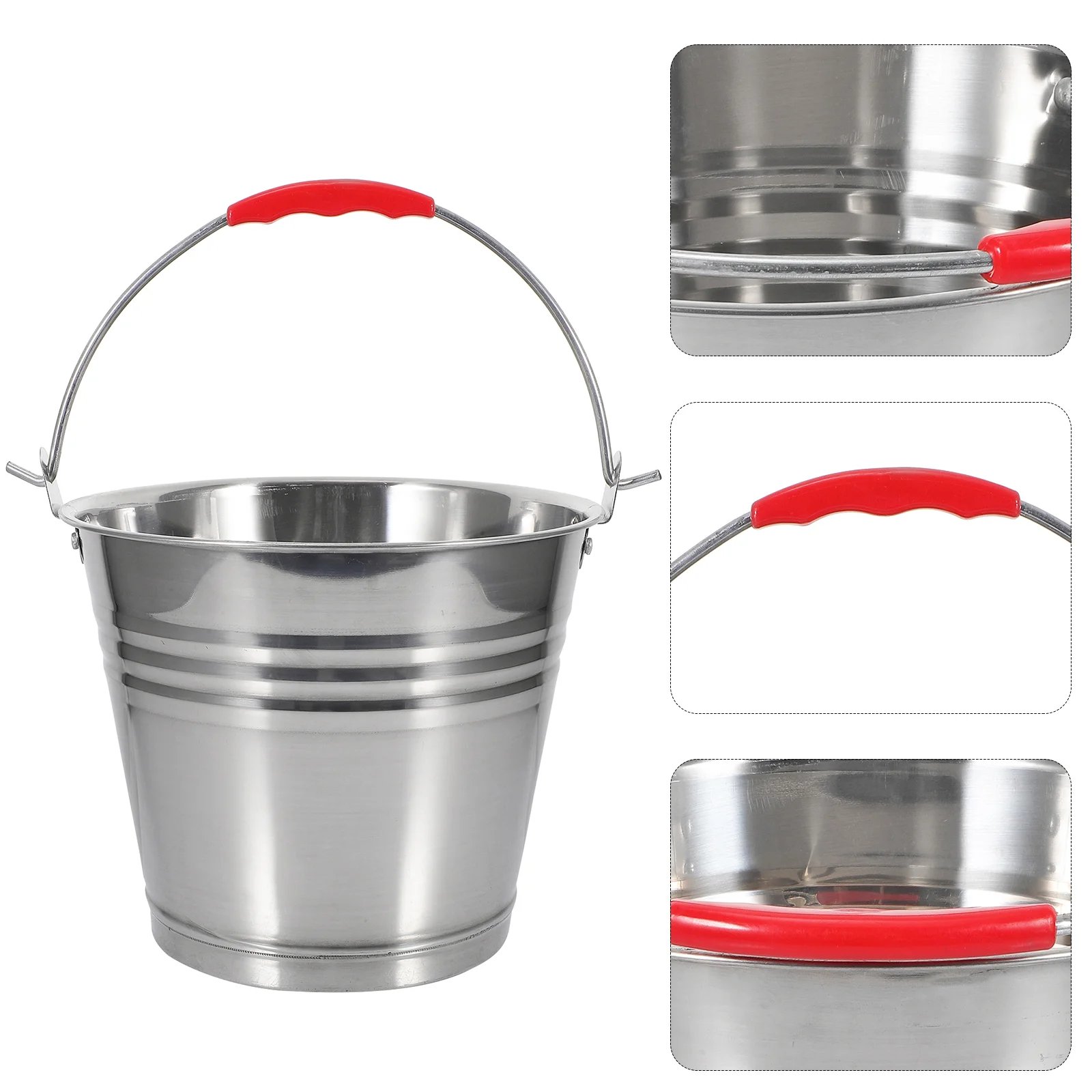 

Stainless Steel Bucket Portable Metal Water Multifunctional with Handle Tote Bag Handbag Plastic Holder Baby Kettle