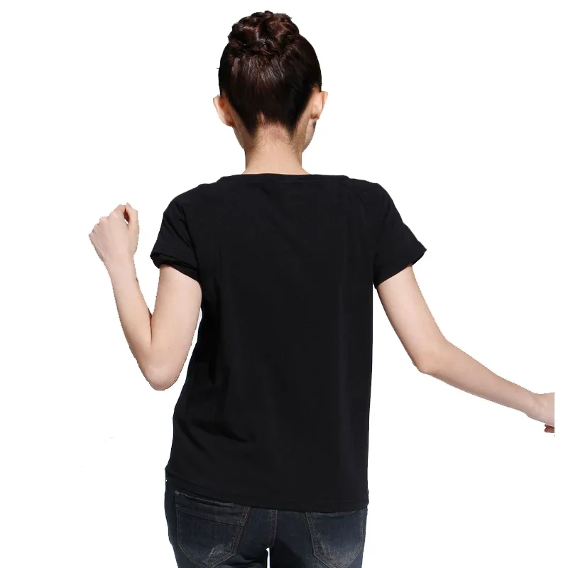 LE Heart Fingerprint Casual Tee Summer Cartoon Lovely Funny Versatile Lovely Women's Tops O-Neck graphic t shirts