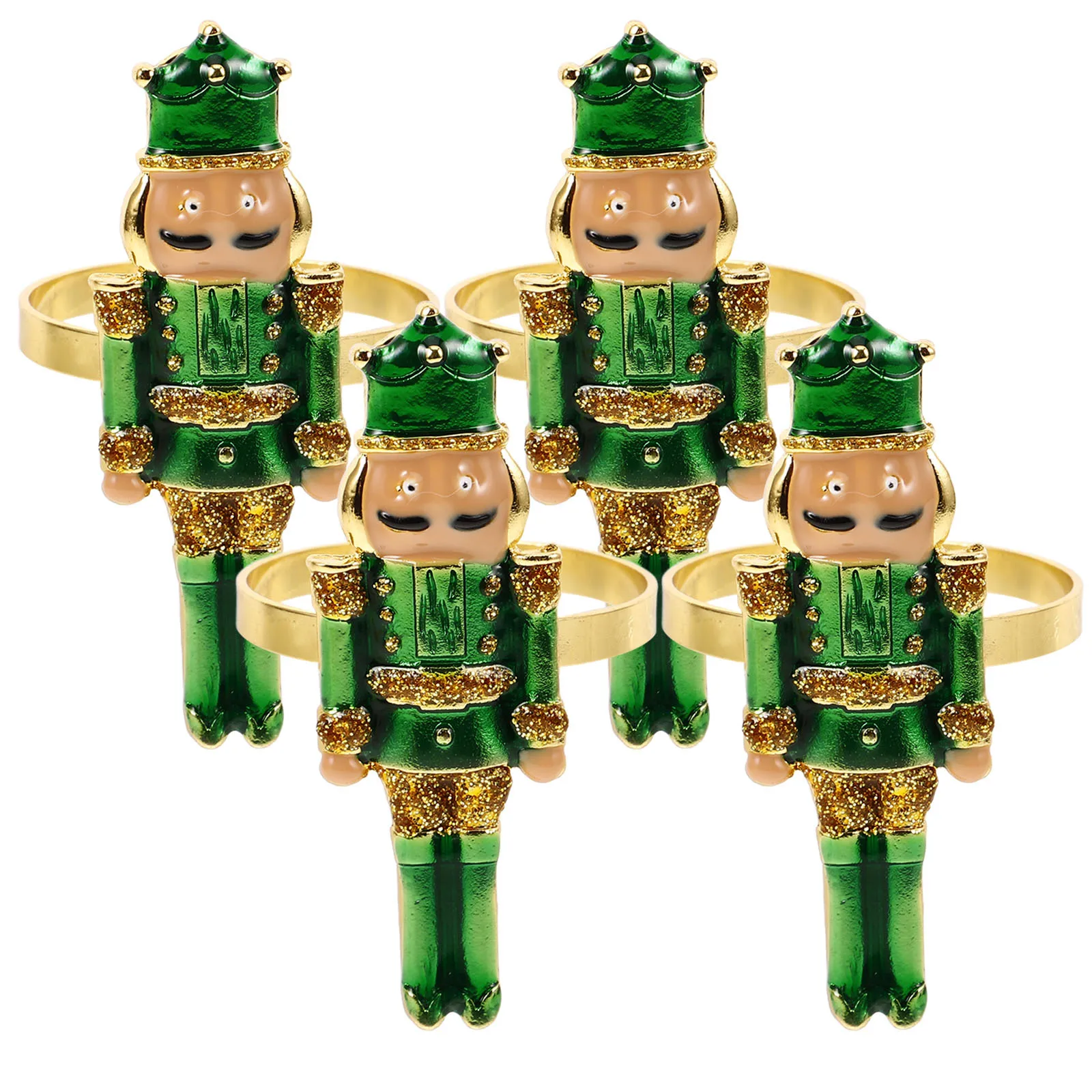 

4 Pcs Accessory Christmas Napkin Ring Silver Decor Banquet Rings Table Bouquet Holders Adornments Buckle