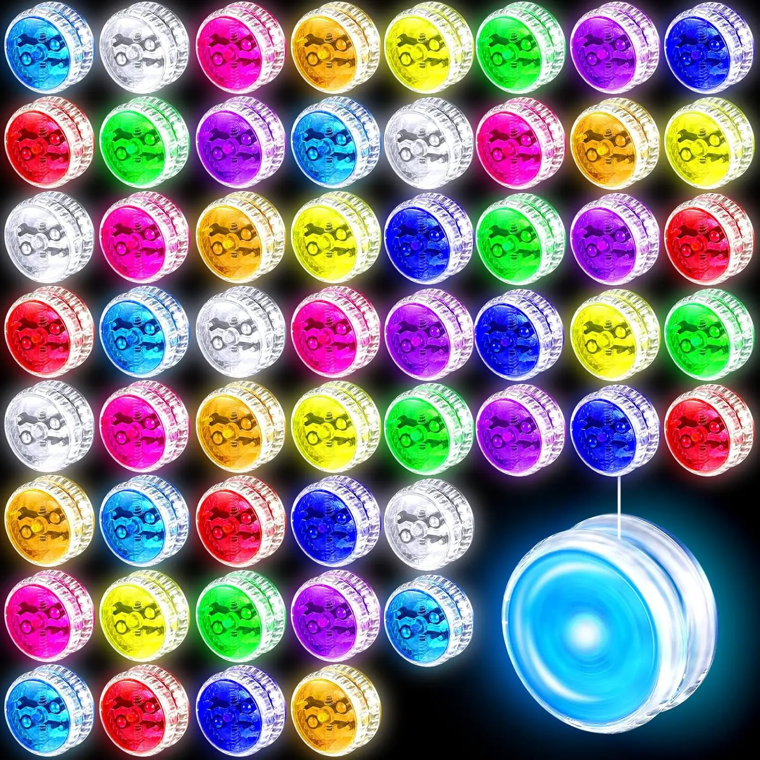 

54 LED Yo-Yos for Kids, Beginner Trick Balls, Party Favors, Random Colors
