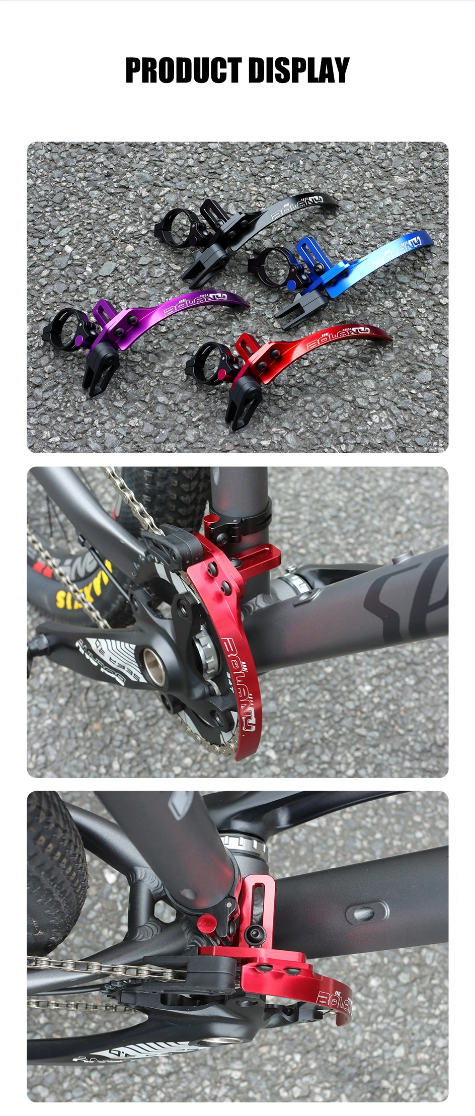 BOLANY Fahrradkettenstabilisator 34,9mm 31,8mm MTB Rennrad Vorderer Schaltautomat Anti-Kettenabsturz-Vorrichtung für Mountainbikes und Rennräder – Detail 12