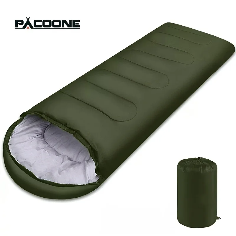 

Pacoone Lightweight 4-Season Sleeping Bag - Warm Cold Envelope, Drawstring Closure, Durable Nylon, Ideal For Outdoor Travel &