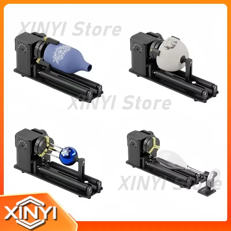 4 in 1 Automatic Rotary Roller Engraving Module Y Axis Chuck Accessory for Engraver and Marker for CNC Router Laser Engraving