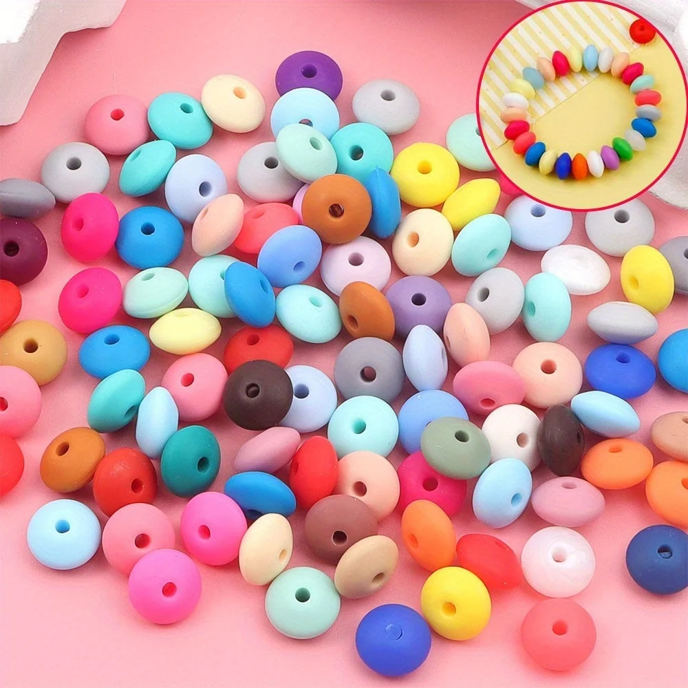 6/13/26pcs Mix-color Silicone Abacus Shaped Decorative Beads, Used for DIY Jewelry Accessories, Valentine's Day, Christmas Gifts