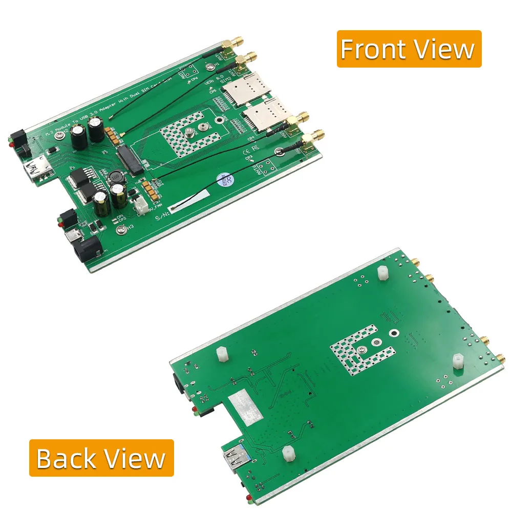 

M.2(NGFF) 3G/4G/5G Module to USB 3.0 Adapter with dual SIM card slot and auxiliary power