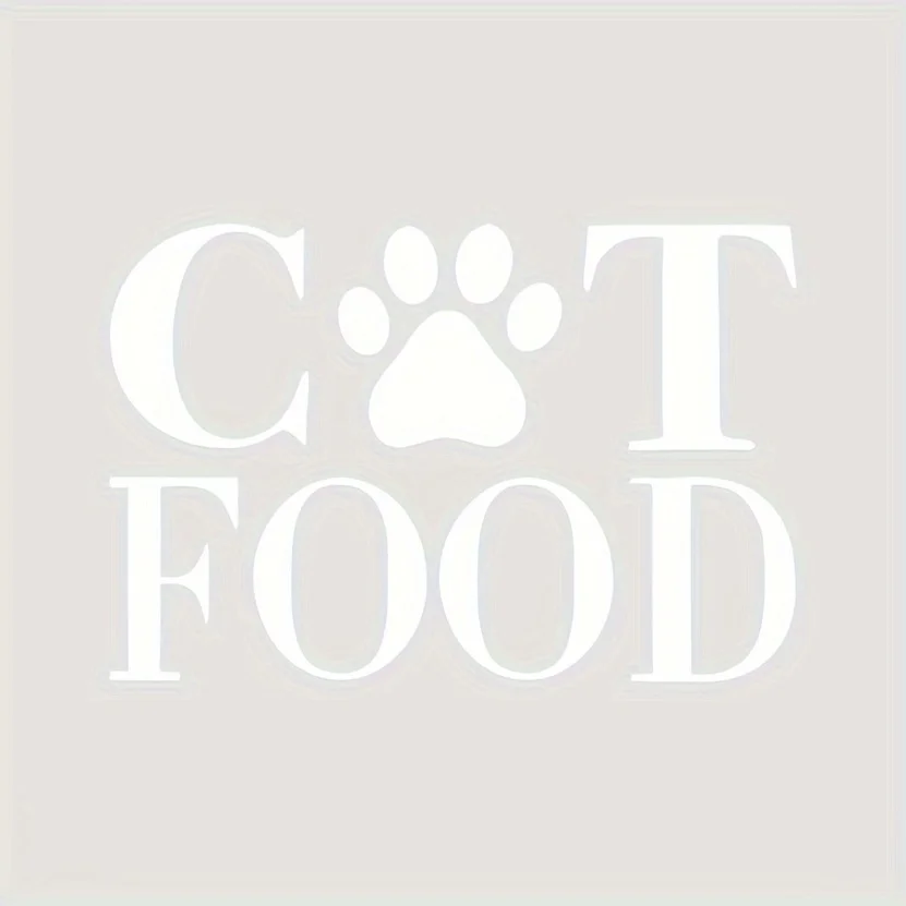 CAT FOOD Vinyl Sticker, New Hollow Design, Waterproof Self-adhesive Decal for Cat Food Storage Container, Box & Wall Decor