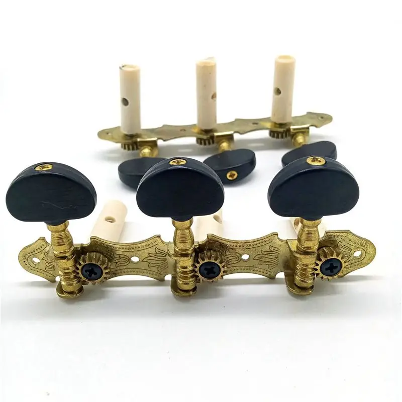 NALFI-10X Left Right Classical Guitar String Tuning Pegs Machine Heads Tuners Keys 3L3R Professional Guitar Accessories,Black