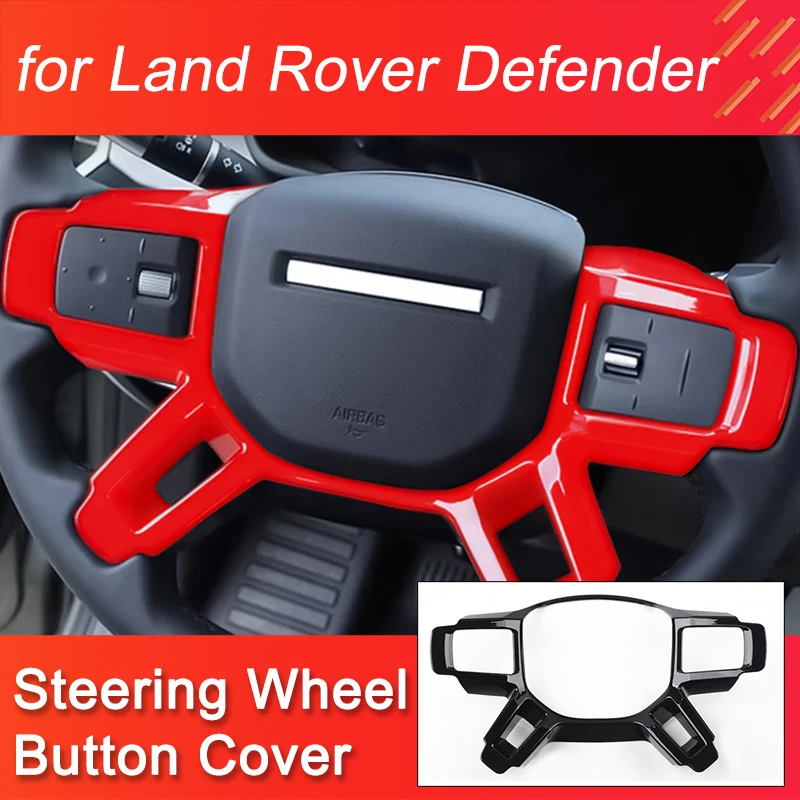 Steering wheel Button Cover for Land Rover Defender 90 110 2020-2024 Decorative Frame Paste Style Easy Install