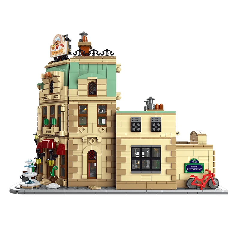 

3104PCS Paris Restaurant European Retro Architecture Building Set Street View Series DIY Display Model Bricks Toy for Kid Gift