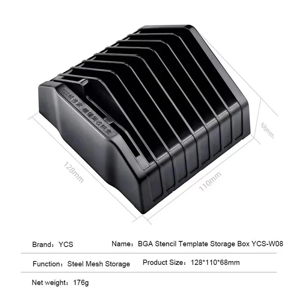 YCS Tin Planting Net BGA Stencil Plastic Storage Box For Collection Sorting of Steel Mesh Holder Phone Motherboard Repair Tools