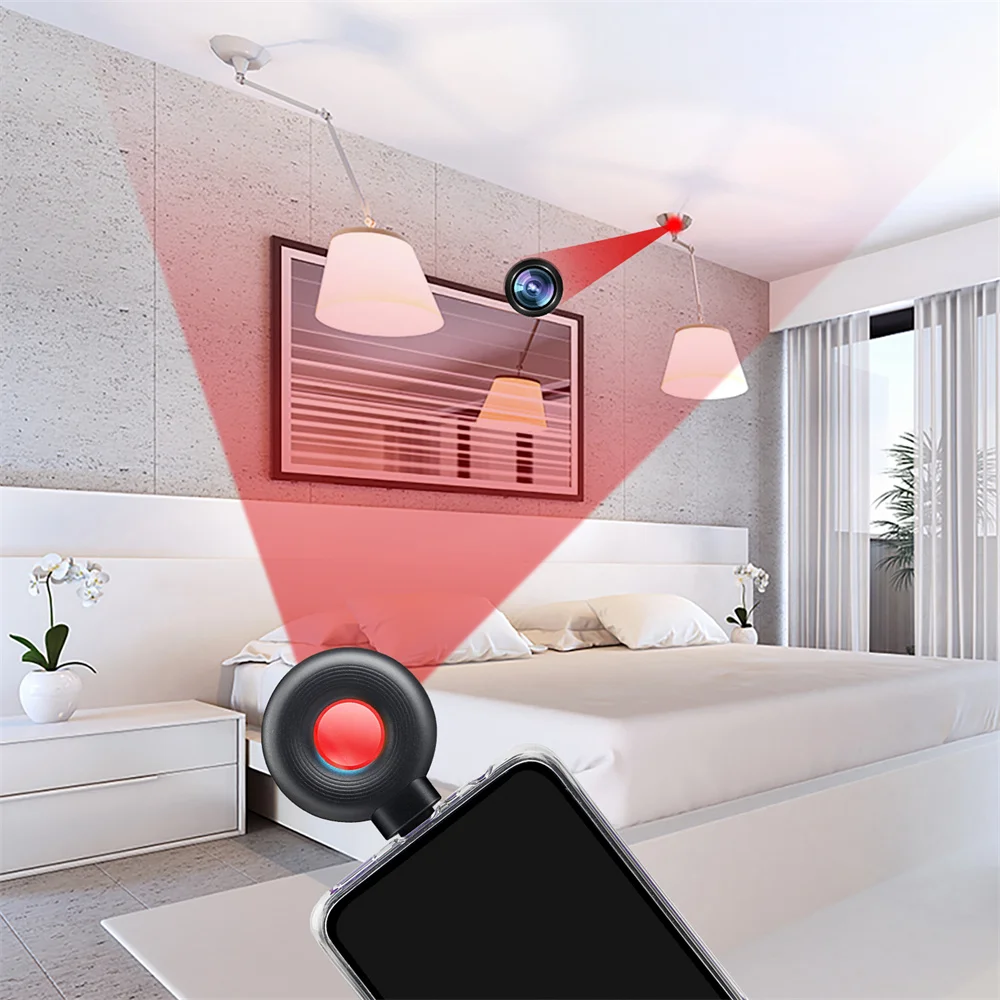 Mini Anti-Peeping Camera Infrared Anti Candid Mobile Phone Anti-invisible Camera Detector Portable Mini LED USB Alarm Device