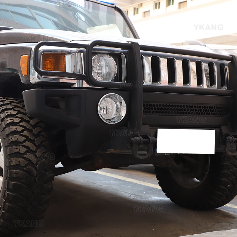 ABS Gloss Finish Front Fog Light Bezel Trim Ring For Hummer H3 2005-2009 Car Front Bumper Fog Lamp Decorative Cover Exterior