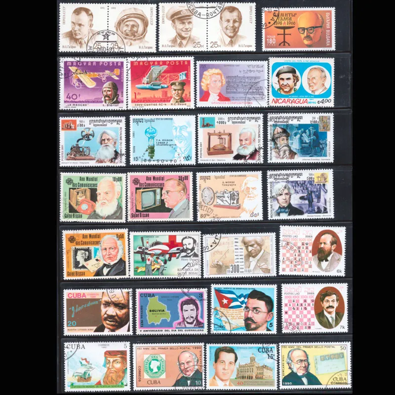 100 Different Celebrity Famous People Theme Real Stamped Post Stamps Collectible Postage Stamps Material For Scrapbooking