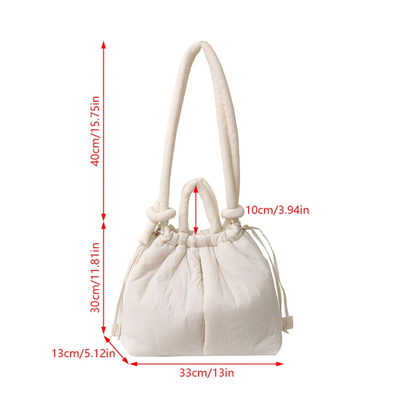 حقيبة كتف عصرية ذات سعة كبيرة من النايلون برباط من القطن حقيبة كتف نسائية