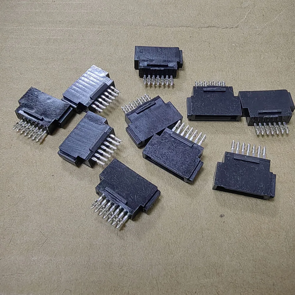 SATA 7Pin Female Seat Connector Interface180 Degree Straight Needle Riveting Type 7P SATA Power Supply  Welding Wire Socket