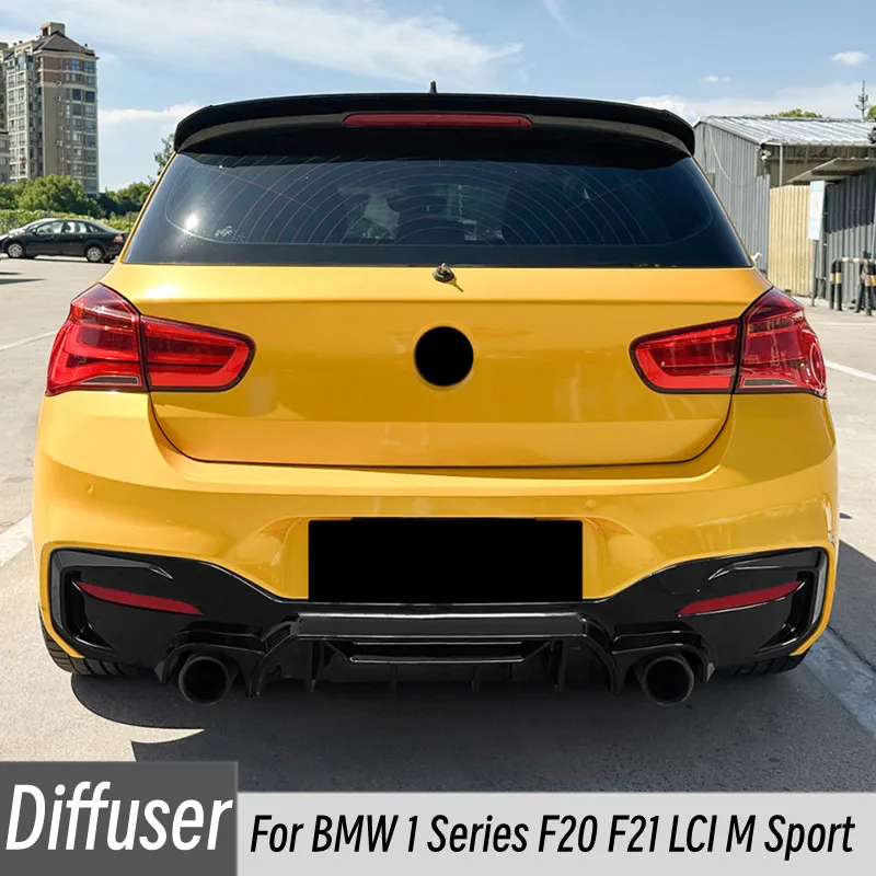 

For 2015-2019 BMW 1 Series F20 F21 LCI M Sport Car Rear Bumper Diffuser Splitter Lip Chin Spoiler Black Exterior Accessories