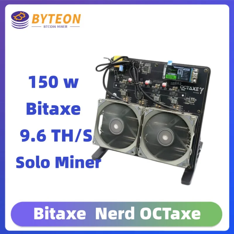 Bitaxe NerdOCTAxe تبريد الهواء 9.6Th/s 160 واط مينر صغير بيتكوين BCH nerdaxe مينر مراوح مزدوجة آلة التعدين التشفير btc BYTEON