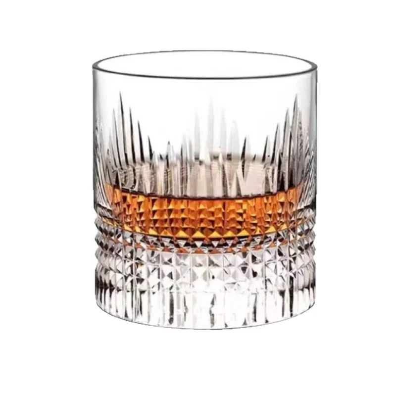 

High-end whiskey glass thickened crystal glass engraved foreign wine cup premium beer cup gift box