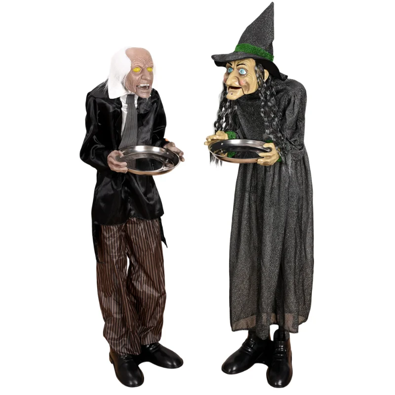 

Halloween Butler Public Props Electric Voice Control Sensor Witch Butler Haunted House Escape