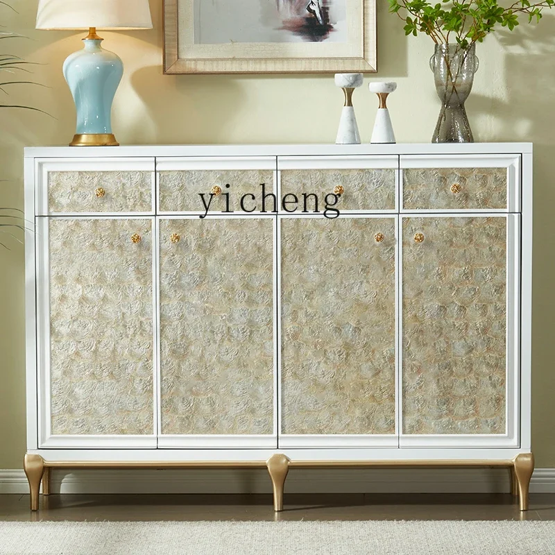 

XL European light luxury home shoe cabinet white decorative porch cabinet with drawer locker