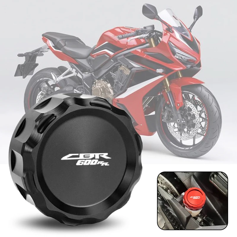 

Motorcycle Rear Brake Fluid Reservoir Cover Engine Oil Caps For HONDA CBR600RR CBR600 RR 2003 2004 2005 2006 2007 2008 2009-18