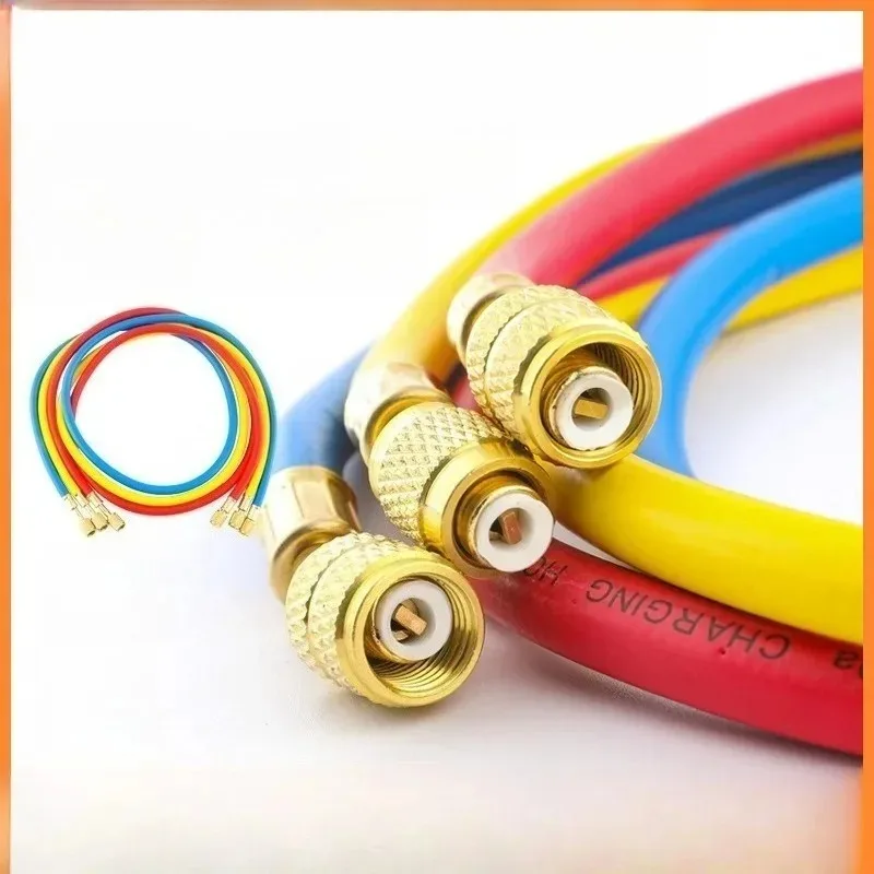 جديد 1 متر خرطوم التبريد 1/4 Sae 2500psi خرطوم شحن المبردات ل R404a R12 R22 تكييف الهواء المبردات 3 قطعة