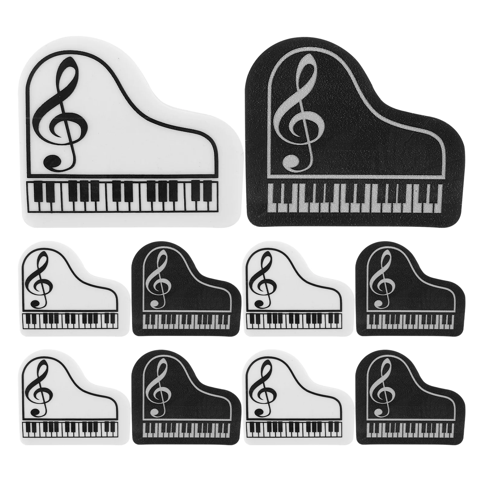 

10 Pcs Piano Eraser Stationery Erasers Cute Modeling Portable Shaped Adorable Small