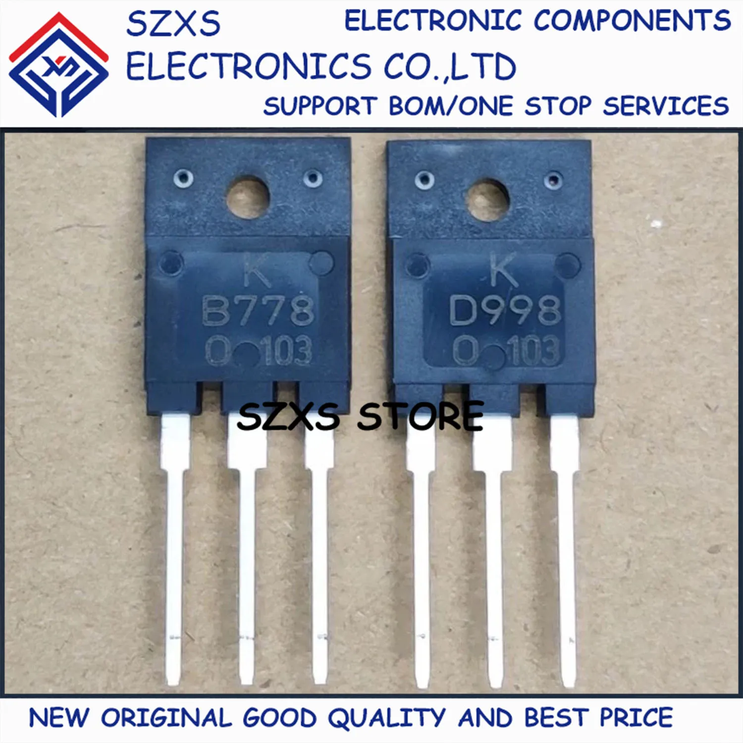 New Original 10Pairs KTB778 B778 2SB778 + KTD998 D998 2SD998 TO-3PF Audio Amplifier Transistor In Stock Good Quality