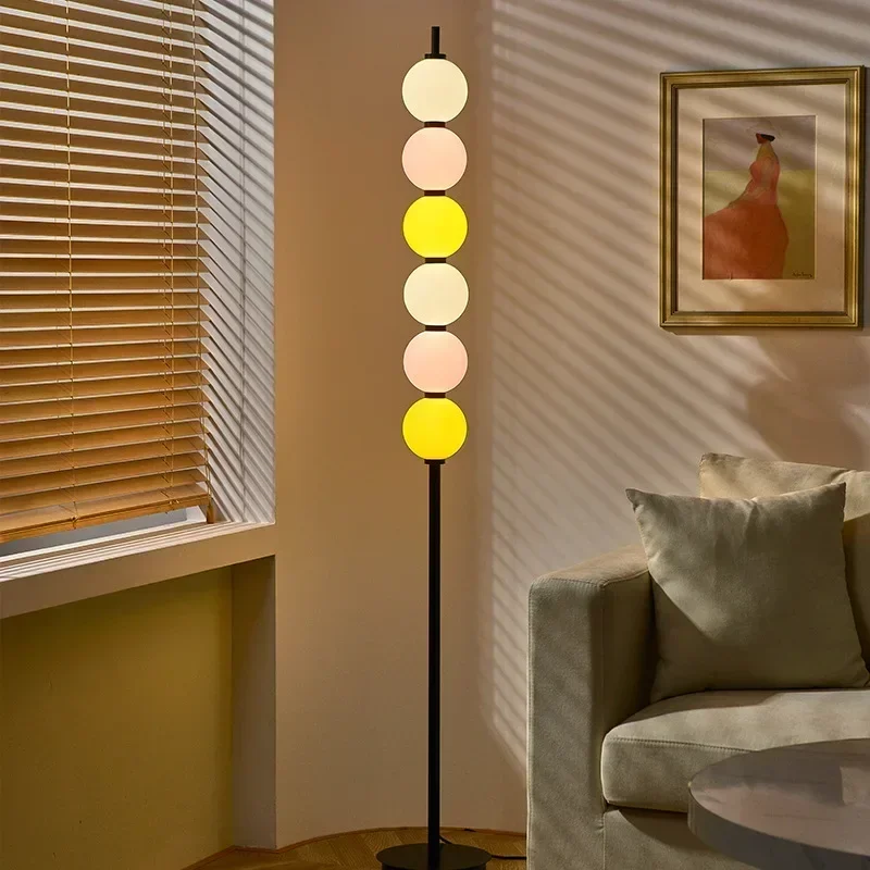 Cute Floor Lamp for Living Room Decor Kids Room Lighting Sofa Led Light Bedroom Standing Table Lamp Colored Glass Balls