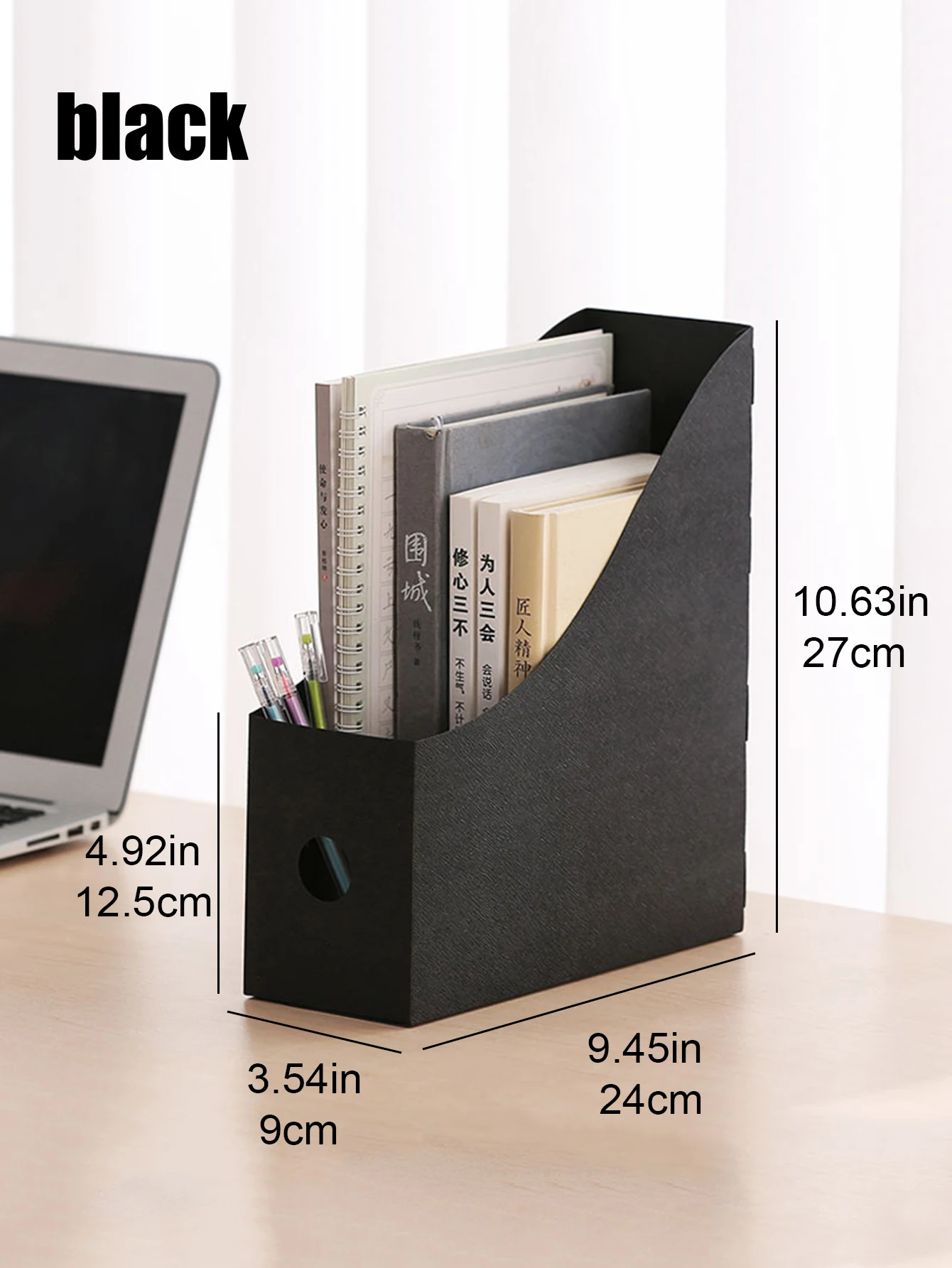 Plastic Desktop File Organizer, Student Office Document Bookends Shelf Adjustable Bookshelf Storage Box for Home School Supplies