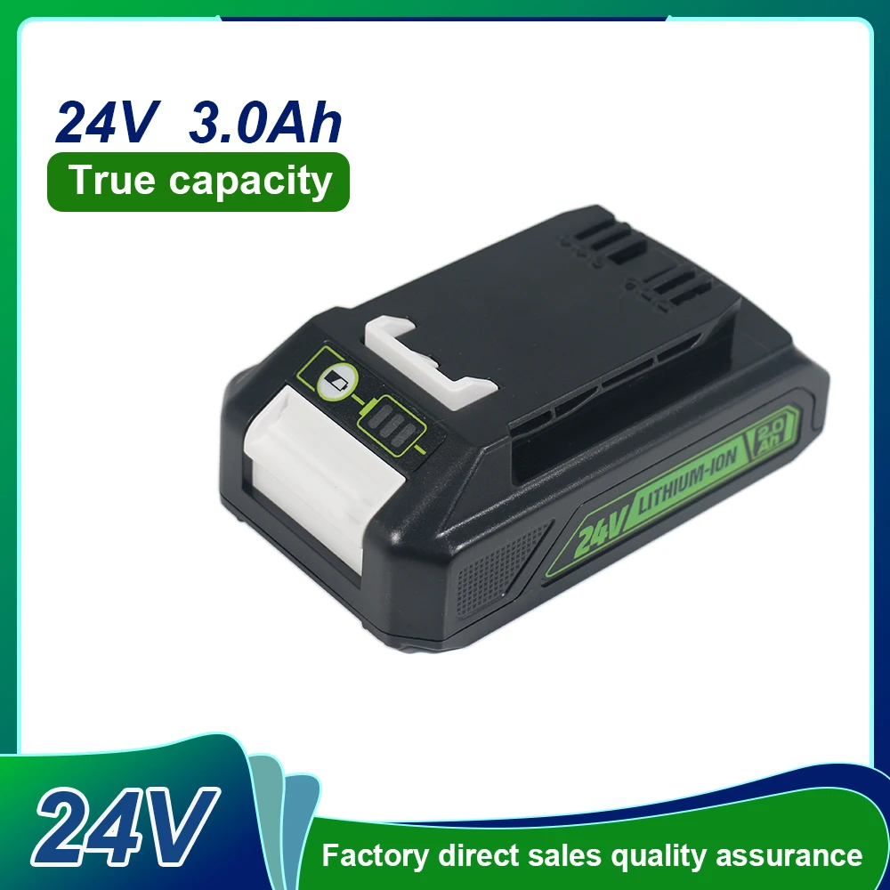 

24V 3000mAh 3.0Ah Li-ion Replacement Battery G24B2-Black ,for Greenworks ALL devices of 24V tools 29842 29852 BAG708 29322 21342