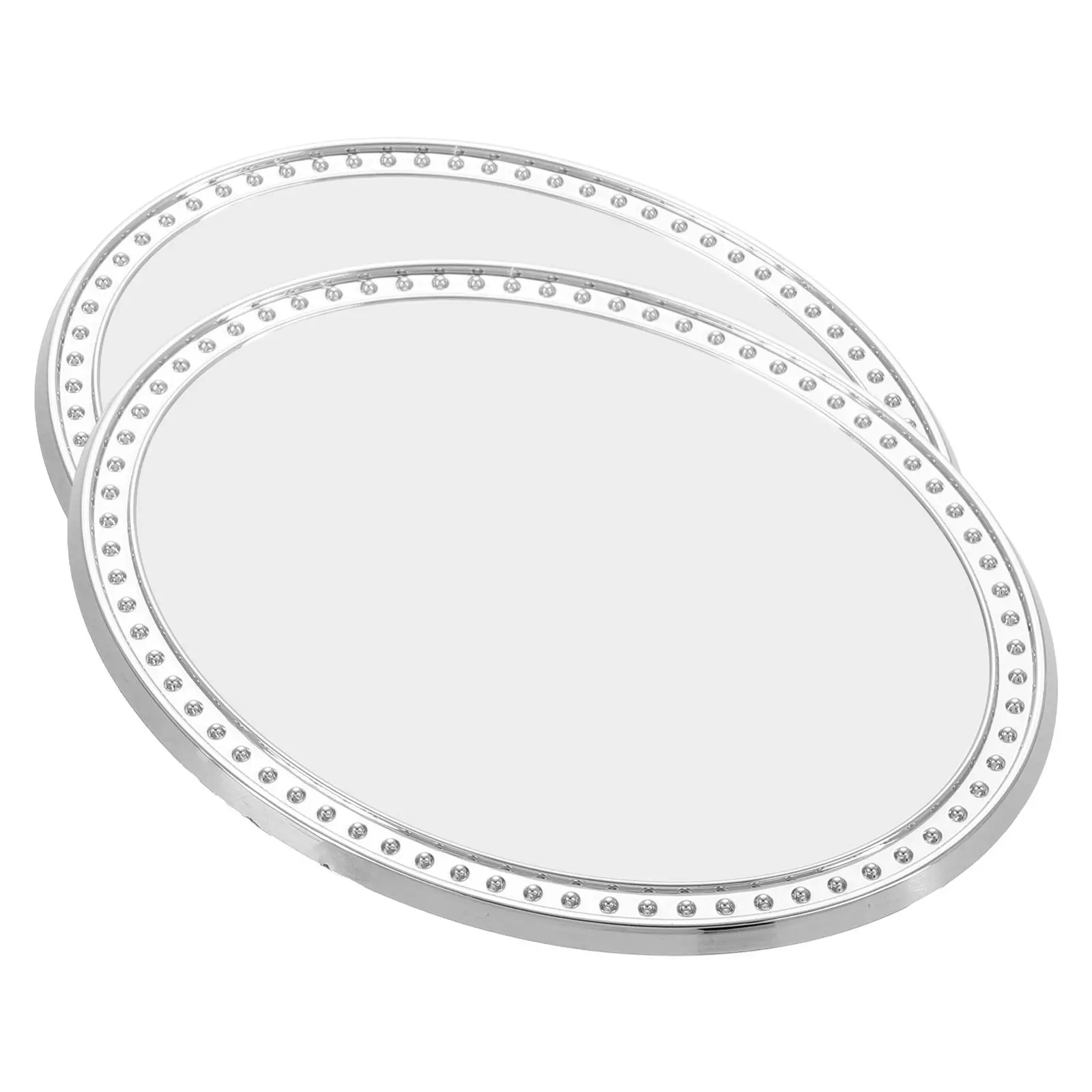 

2Pcs Oval Shaped Vacuum Electroplated Hd Safety Mirror for Projects Music Box DIY Portable Handheld Vanity Mirror
