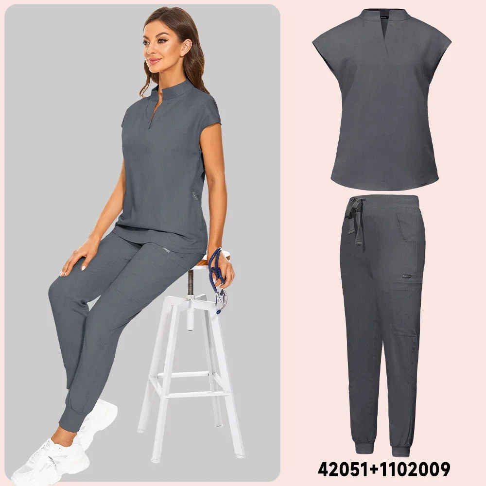 Uniformes médicos ajustados para mujer, conjuntos de ropa de trabajo para Hospital, cirugía, clínica Dental, salón de belleza, Spa, laboratorio, accesorios de enfermeras