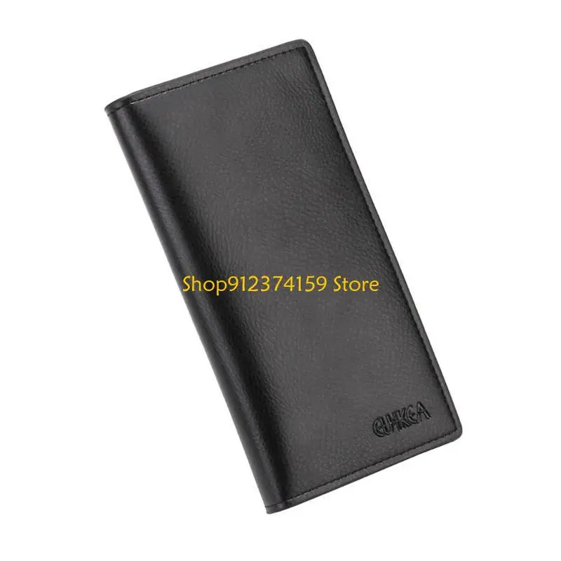 

G5AE Men Wallet Vintage PU Leather Long Purse Bifold Business Coin Change Pocket Large Capacity