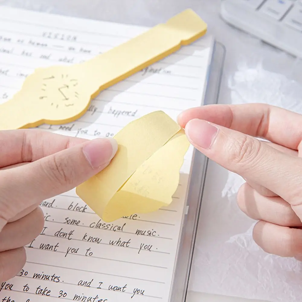 Watch Shape Sticky Note Pads, Do List Paper, Despertador, Pulseira Sticky Labels, Tearable N Times Sticky Sticky Reminder