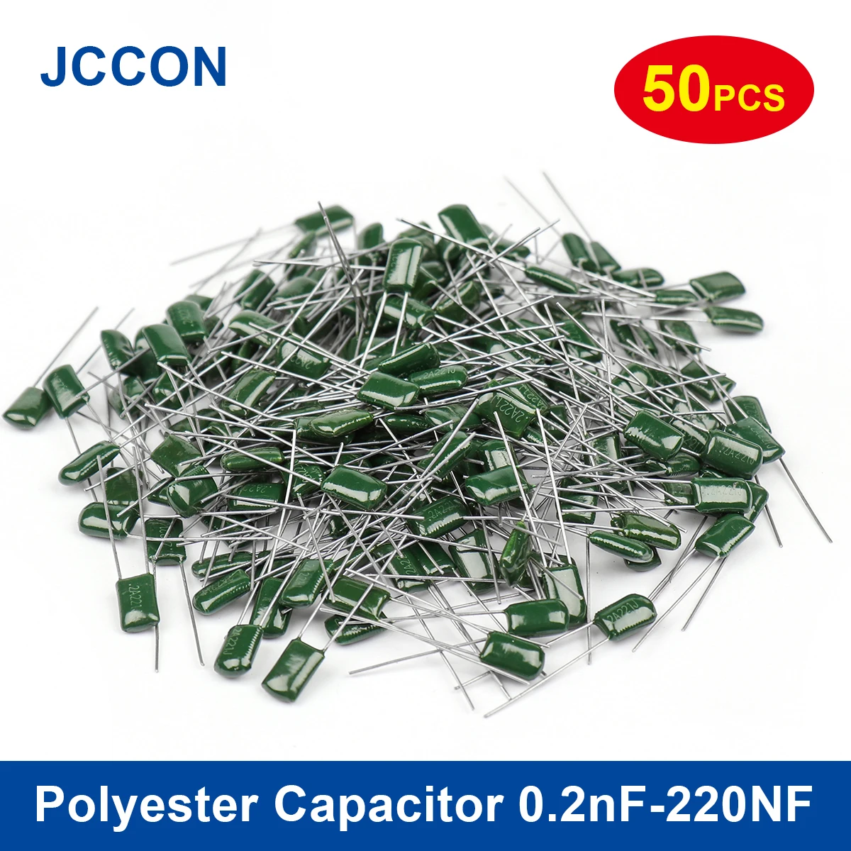 50Pcs Metalized Mylar Capacitors 100V Polyester Film Capacitor 0.22nF-470nF 0.22nF 0.68nF 4.7nF 10nF 68nF 2A471J 2A102J 2A152J